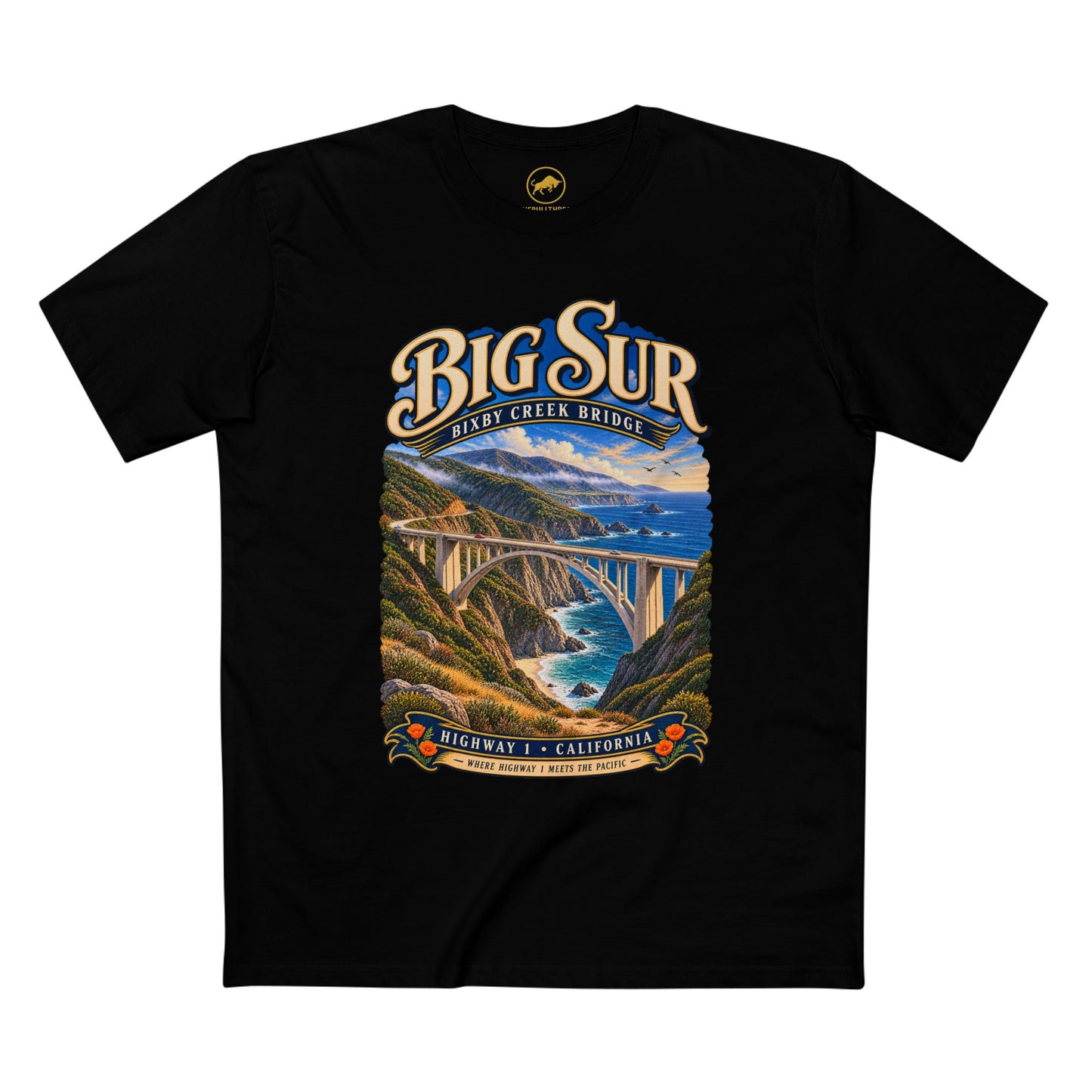 Big Sur Bixby Creek Bridge T-Shirt | California Coast Highway 1 Travel Tee.