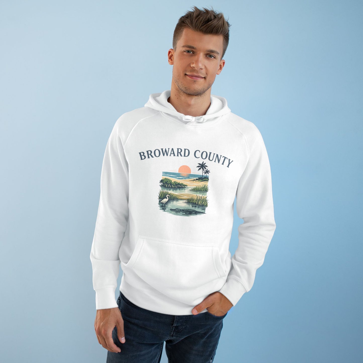 Broward County Florida Hoodie - Everglades to Ocean Nature Tee, South Florida Graphic T Shirt, Coastal Art Gift, Mangrove Sunset Shirt.