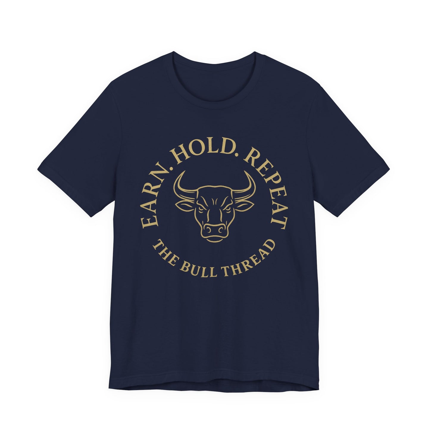 Premium Crypto Investor Tee - Earn Hold Repeat Emblem by TheBullThread