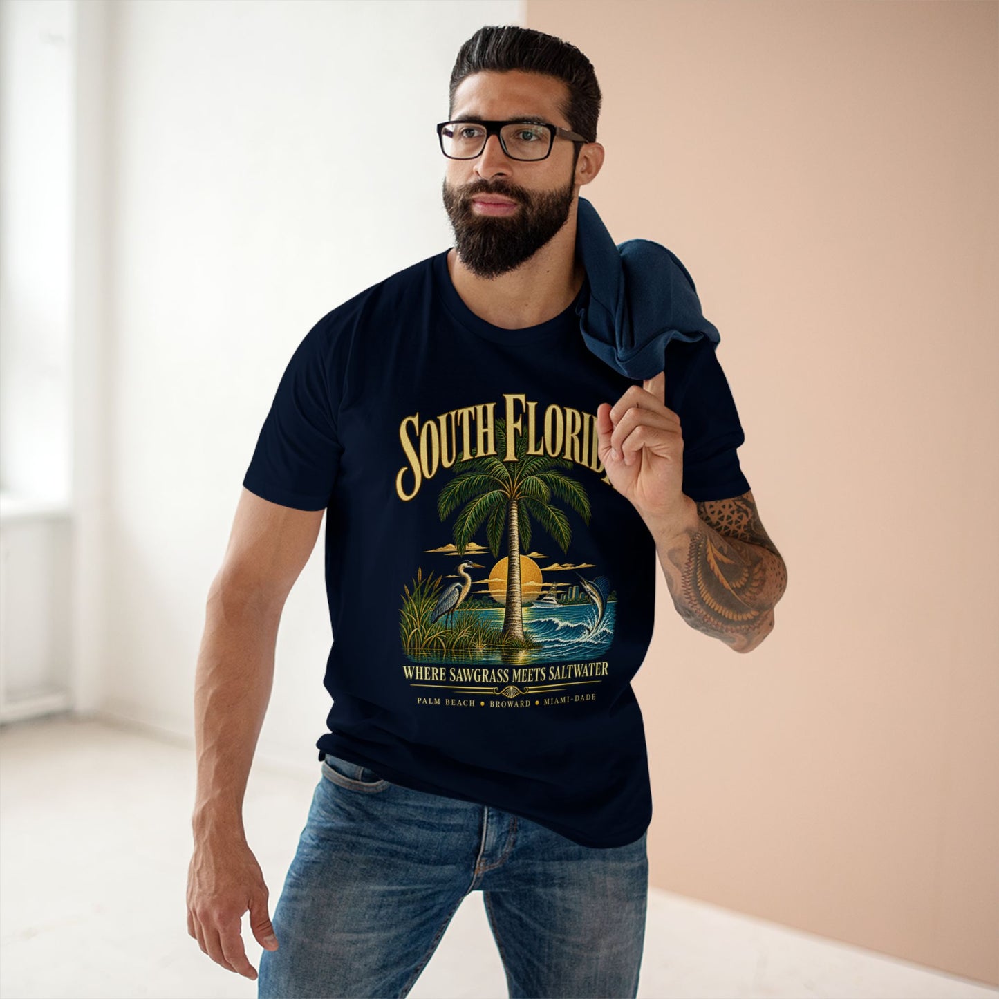 South Florida Shirt, Vintage Coastal Florida Tee, Palm Beach Broward Miami-Dade, Sawgrass & Saltwater.
