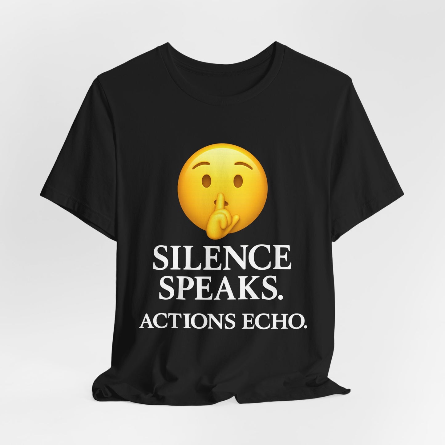 Silence Speaks Actions Echo Shirt - Motivational Quote T-Shirt - Charging Bull Graphic Tee - Inspirational Streetwear by TheBullThread