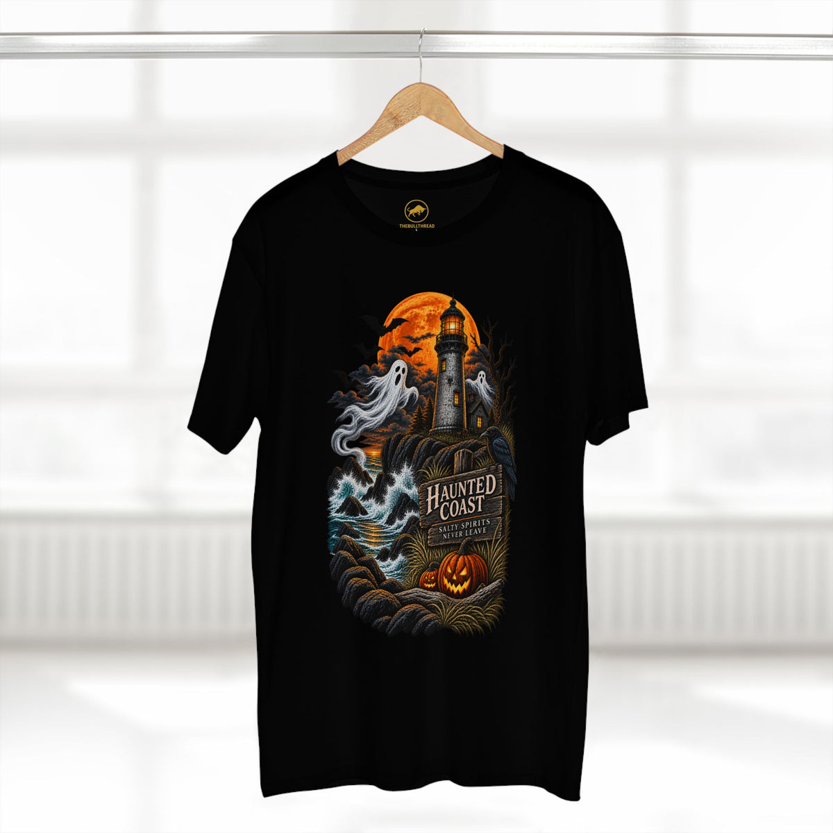 Haunted Lighthouse Halloween Shirt, Coastal Halloween Tee, Ghost Lighthouse Shirt, Spooky Coast Ocean Lover Gift.