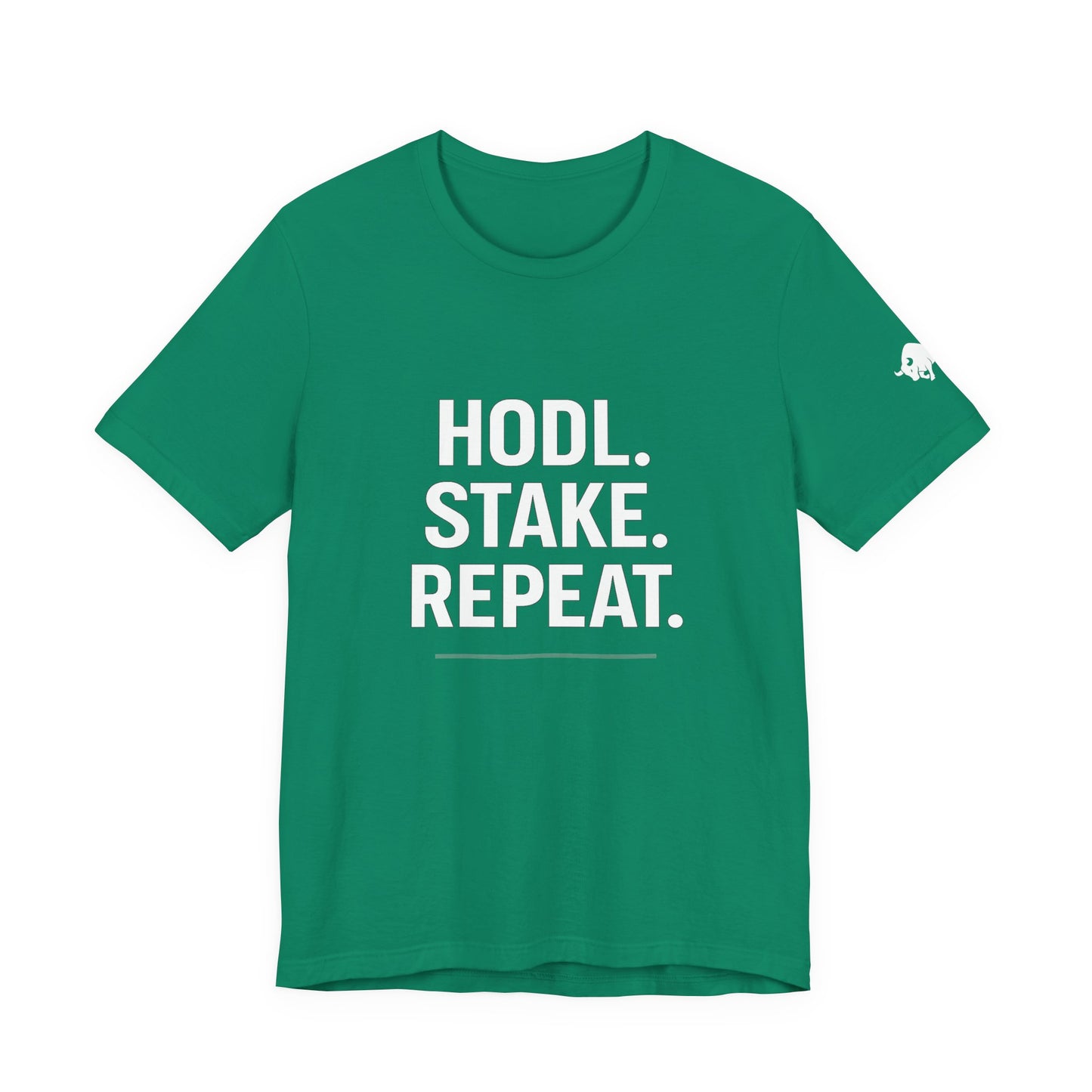 Premium Crypto Tee – HODL Stake Repeat Minimalist Streetwear by TheBullThread