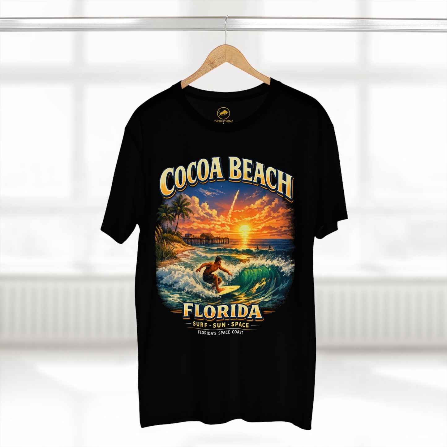 Cocoa Beach Florida Shirt, Vintage Surfing T-Shirt, Space Coast Rocket Launch Tee, Beach Vacation Gift, Florida Surfer Graphic Tee.