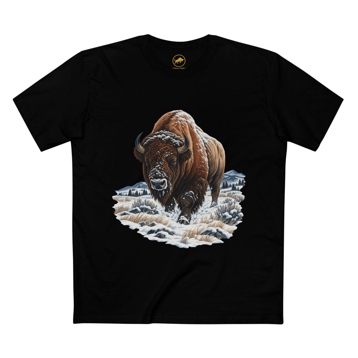 American Bison Shirt, Winter Prairie Wildlife Tee, Buffalo Lover and Western Nature Gift.