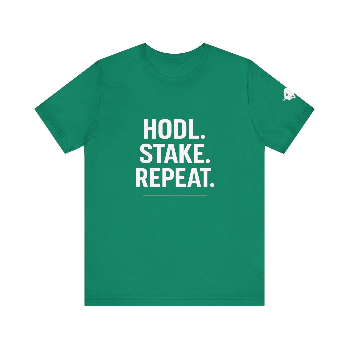 Premium Crypto Tee – HODL Stake Repeat Minimalist Streetwear by TheBullThread