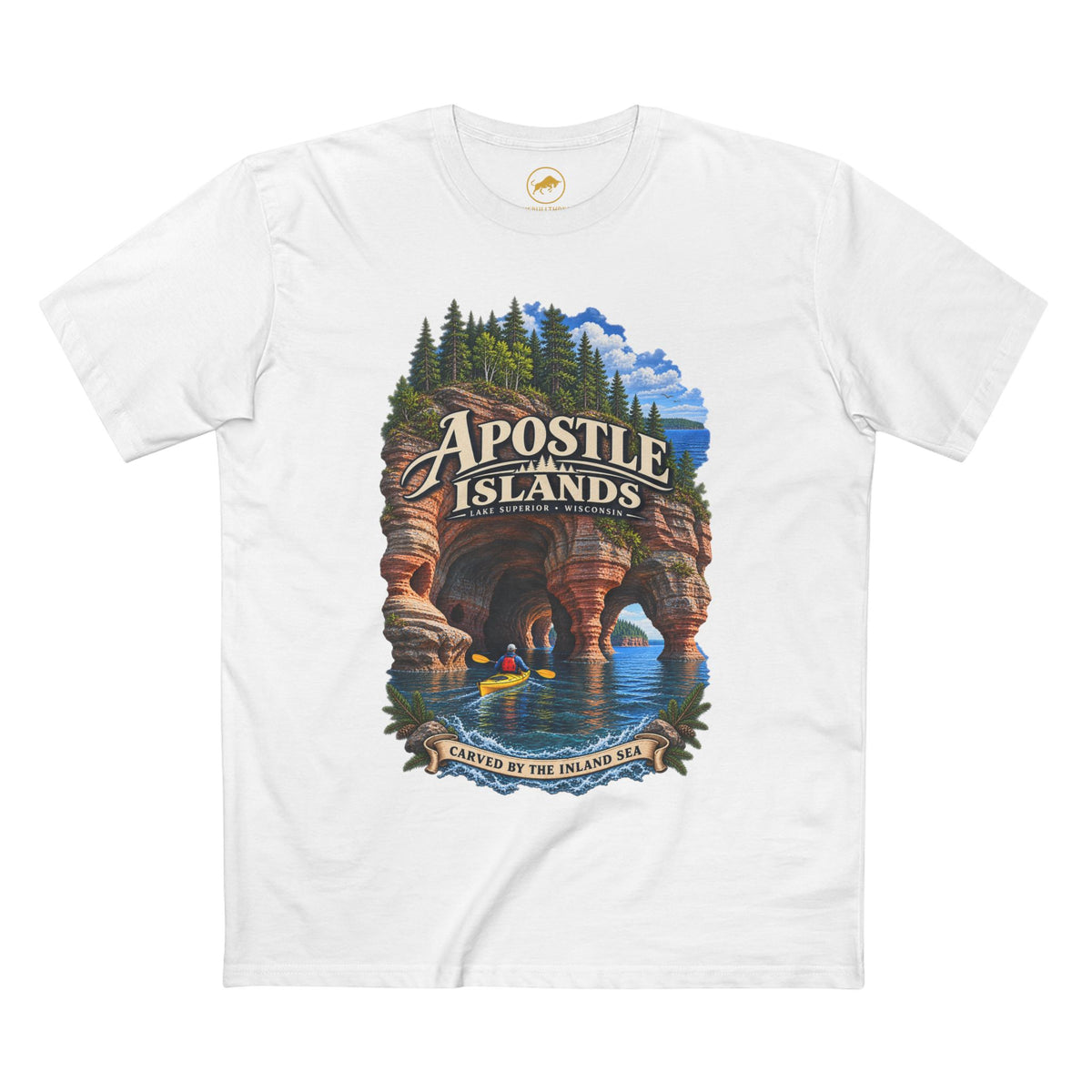 Apostle Islands Scenic Arch T-Shirt | Lake Shore Nautical Travel Tee.