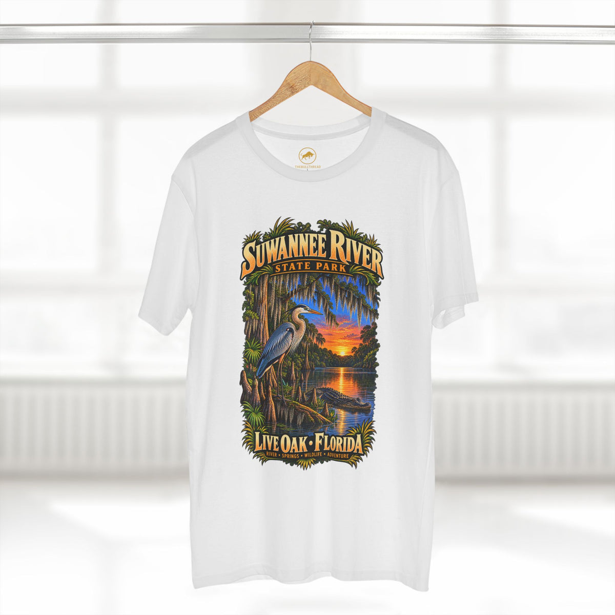 Suwannee River State Park Shirt, Live Oak Florida River Confluence Railroad Bridge and Canoe Tee.