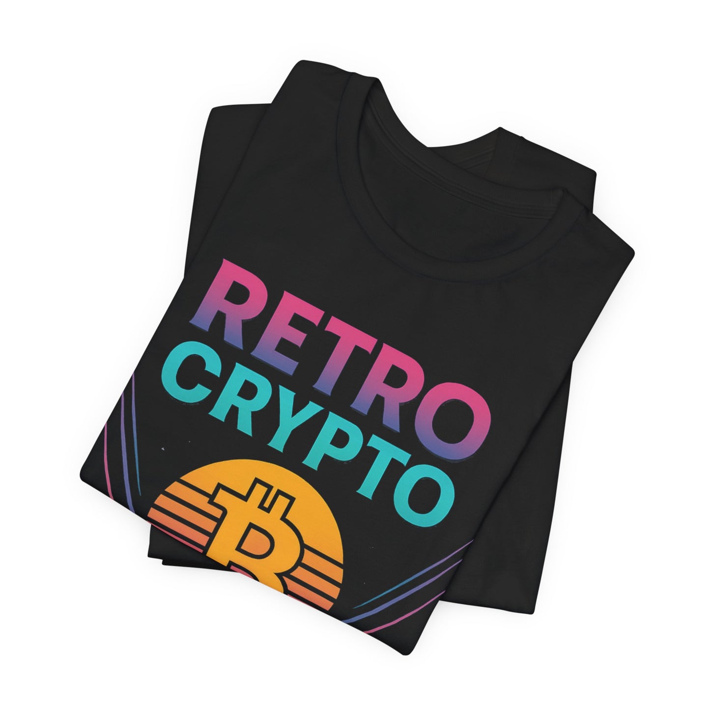 Retro Crypto T-Shirt - 80s Vaporwave Neon Bitcoin Design by TheBullThread