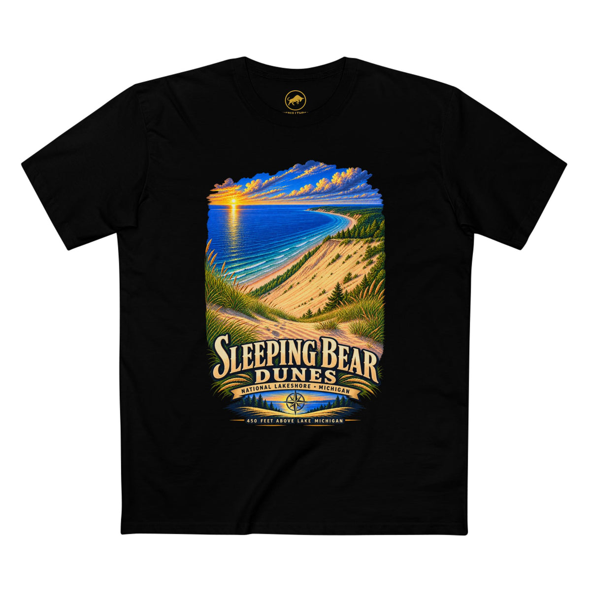 Sleeping Bear Dunes Sunset T-Shirt | Michigan Scenic Shoreline Shirt.