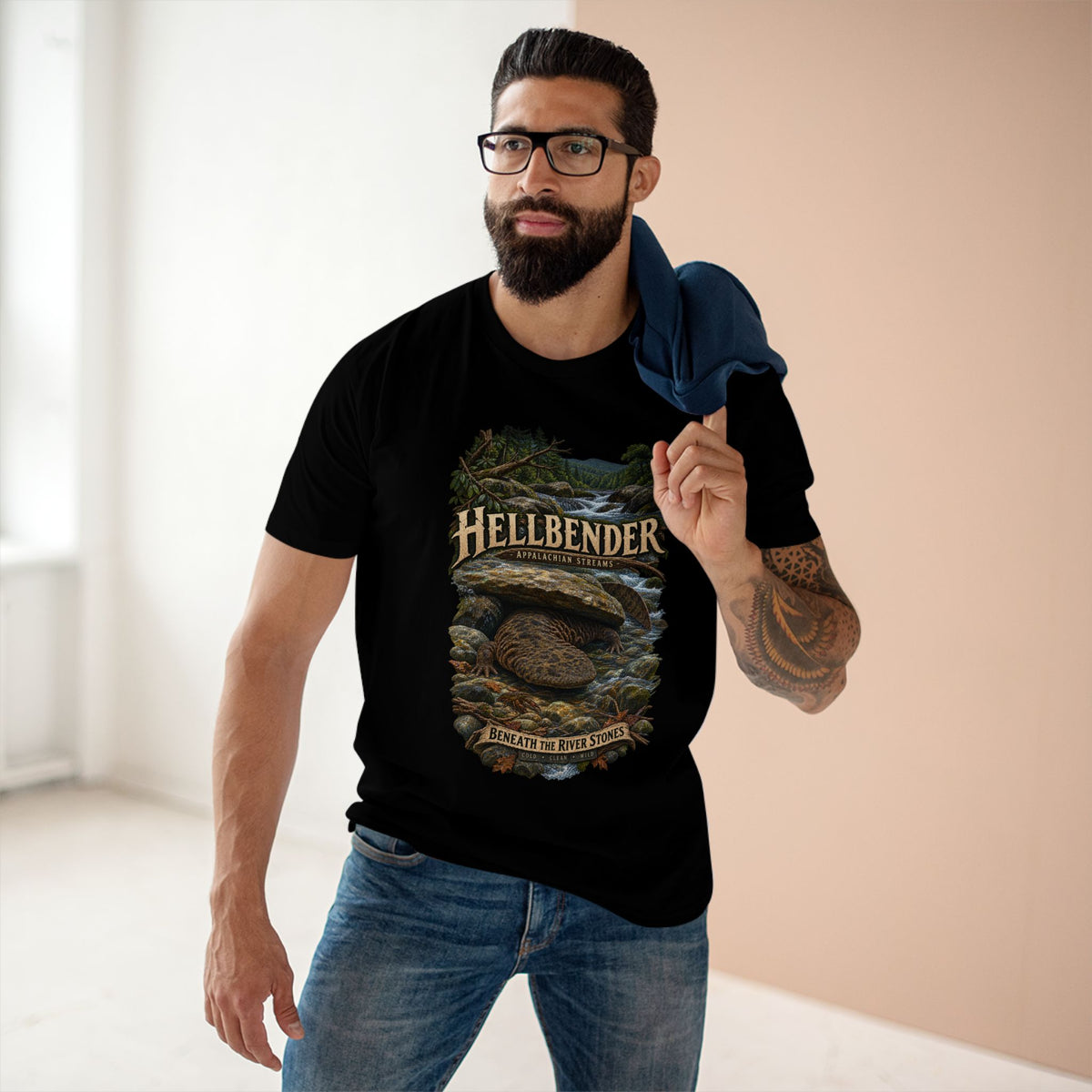 Eastern Hellbender Shirt, Appalachian Wildlife Tee, Salamander Nature Graphic T-Shirt