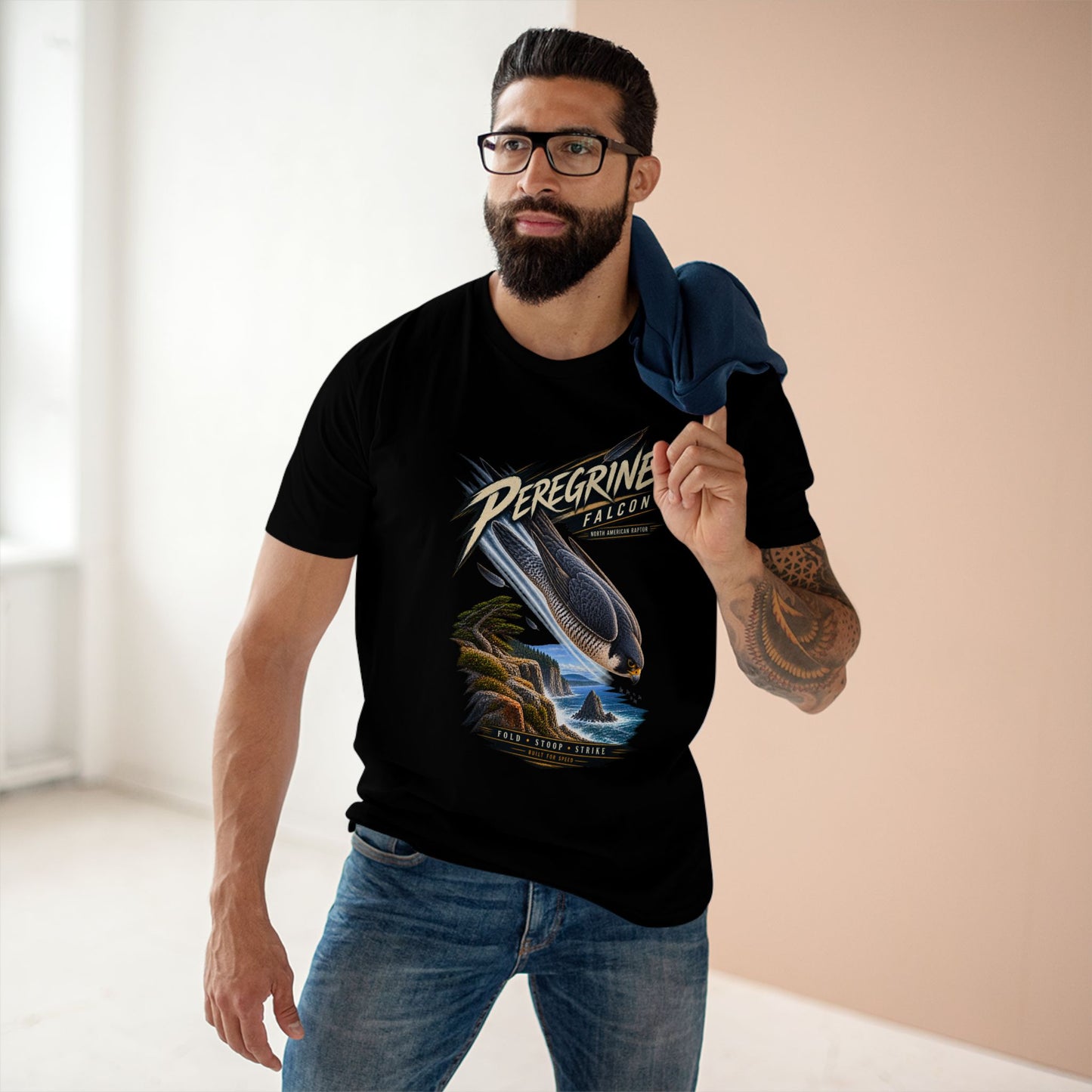 Peregrine Falcon Shirt, Bird of Prey Graphic Tee, Birding Raptor Wildlife T-Shirt