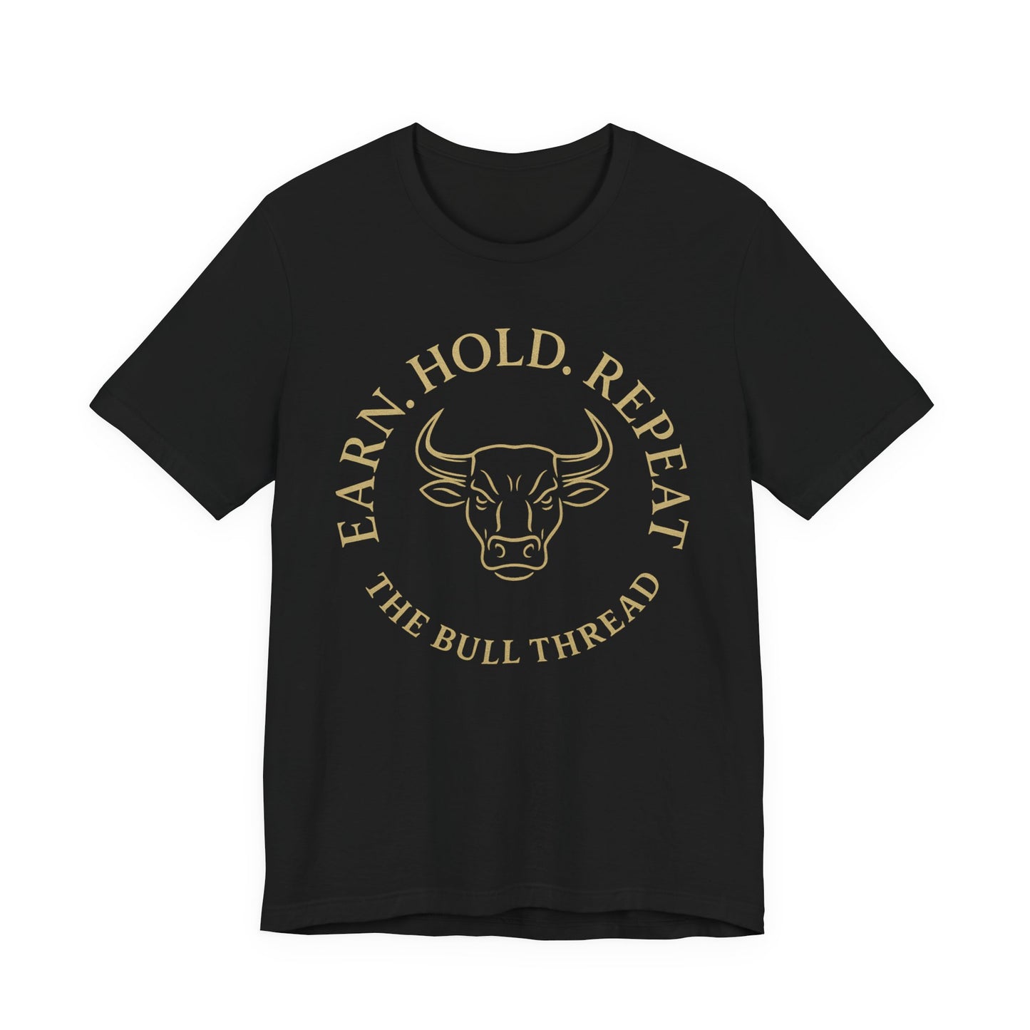 Premium Crypto Investor Tee - Earn Hold Repeat Emblem by TheBullThread
