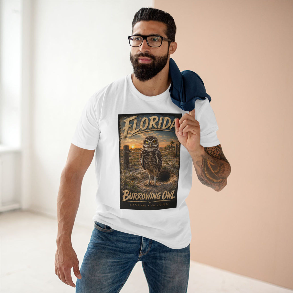 Florida Burrowing Owl T-Shirt - Vintage Wildlife Graphic Tee.