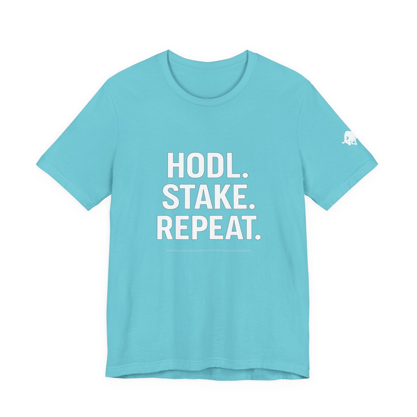 Premium Crypto Tee – HODL Stake Repeat Minimalist Streetwear by TheBullThread