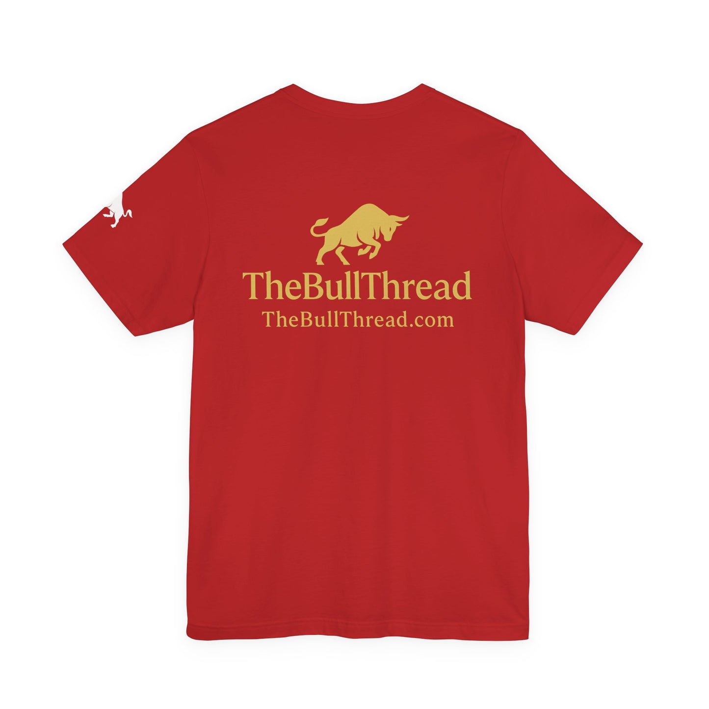 Luxury Crypto Tee - Blessed and Bullish Gold Bull Faith & Finance Design by TheBullThread