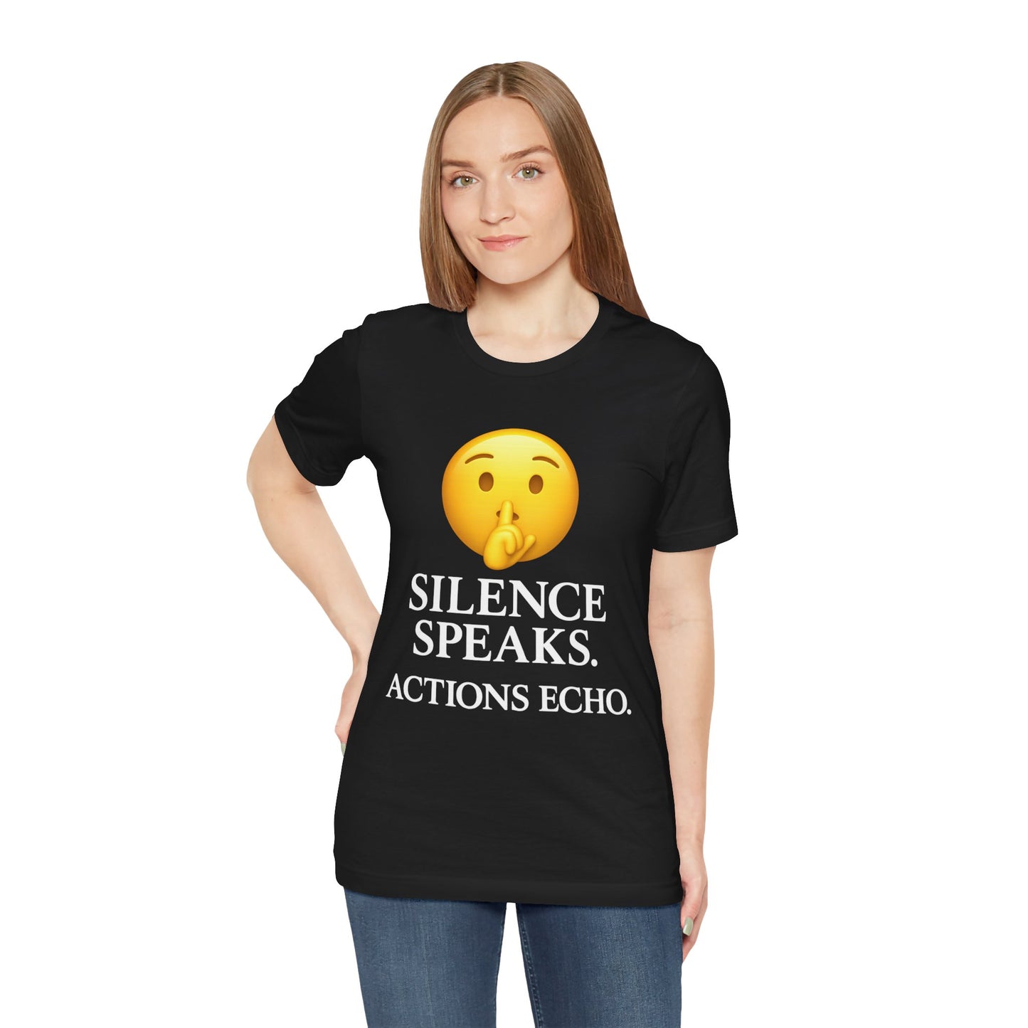 Silence Speaks Actions Echo Shirt - Motivational Quote T-Shirt - Charging Bull Graphic Tee - Inspirational Streetwear by TheBullThread