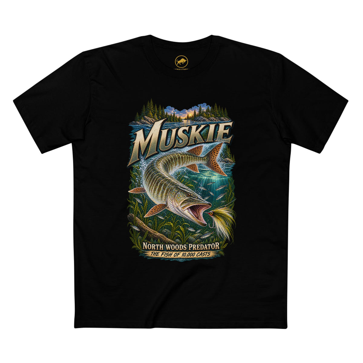 Muskie Fishing Shirt, Muskellunge T-Shirt, Musky Angler Gift, North Woods Predator Tee, Great Lakes Freshwater Fishing.