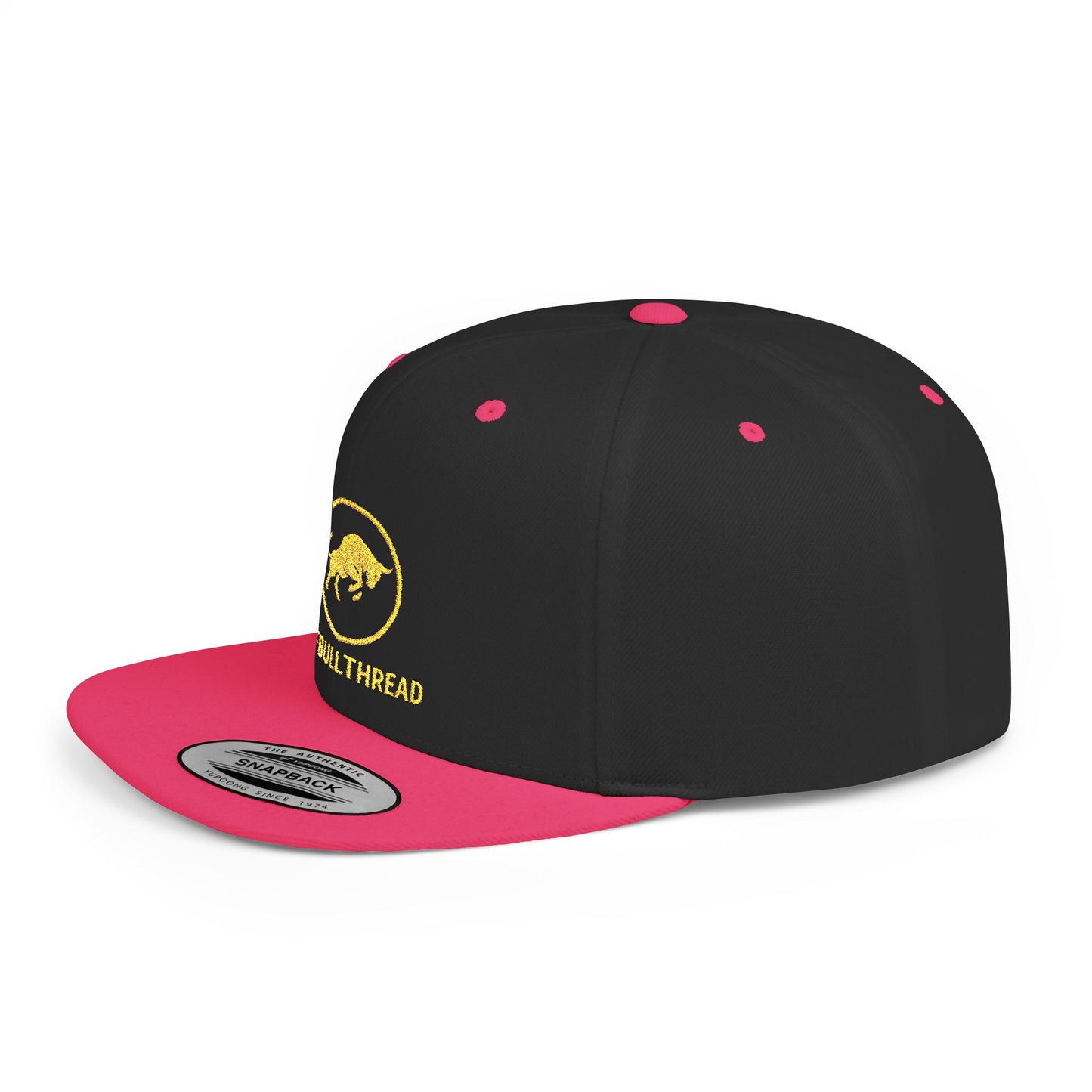 Premium Embroidered Snapback Hat - 6089M Flat-Bill Crypto Cap by TheBullThread