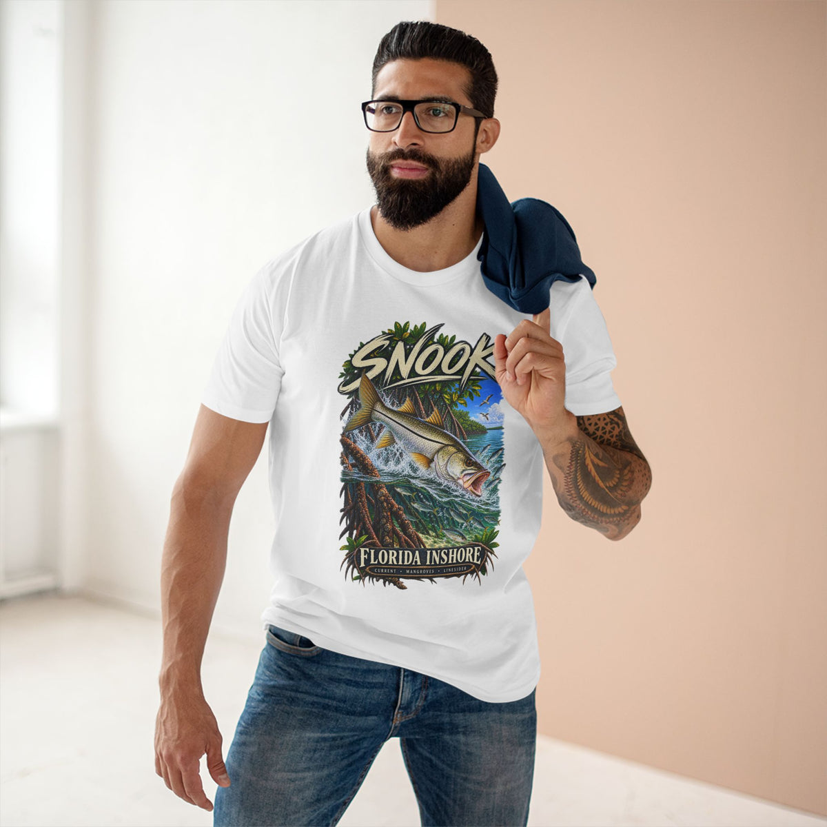 Snook Fishing Shirt - Florida Inshore Common Snook Mangrove Angler Tee.