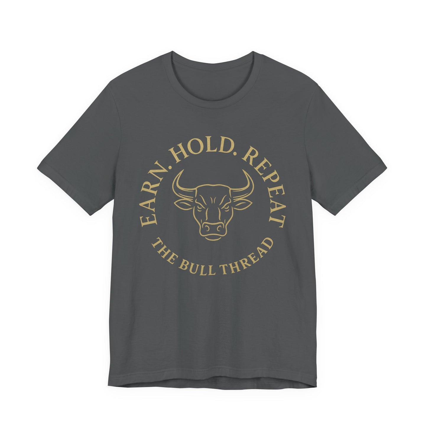 Premium Crypto Investor Tee - Earn Hold Repeat Emblem by TheBullThread