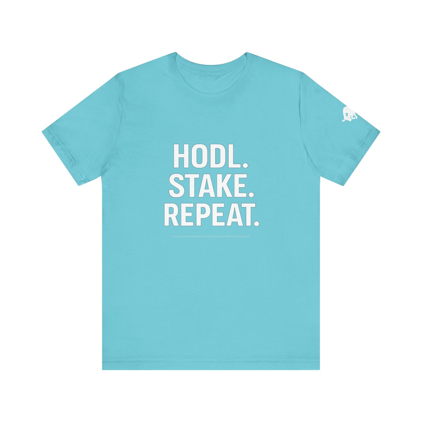 Premium Crypto Tee – HODL Stake Repeat Minimalist Streetwear by TheBullThread