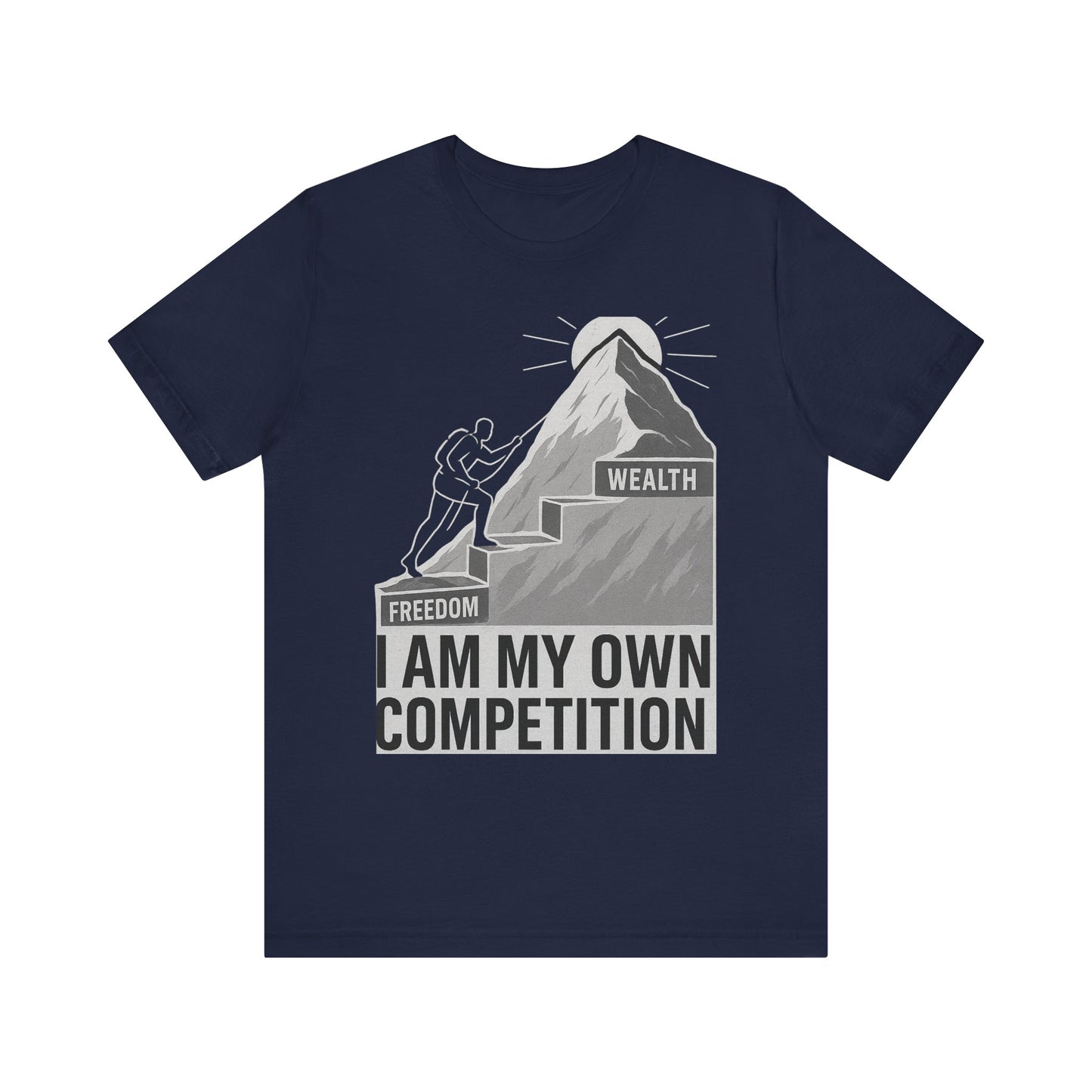 Premium Motivational T-Shirt – I Am My Own Competition Climbing Design by TheBullThread