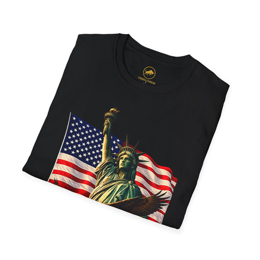 God Bless America Shirt | Patriotic USA Flag Eagle Tee | Statue of Liberty American Pride Graphic T-Shirt.