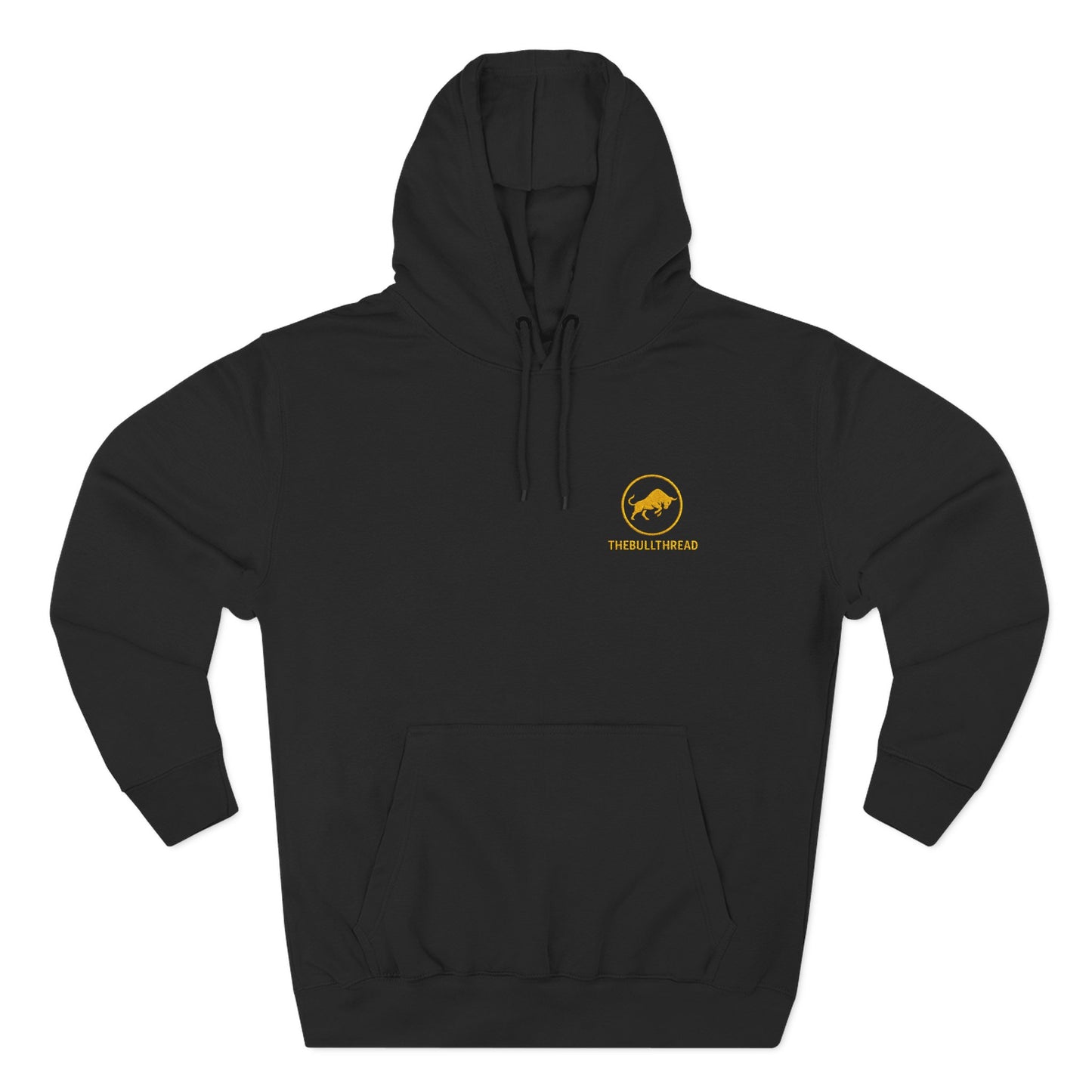 Premium Heavyweight Hoodie - Embroidered Gold Bull Logo by TheBullThread