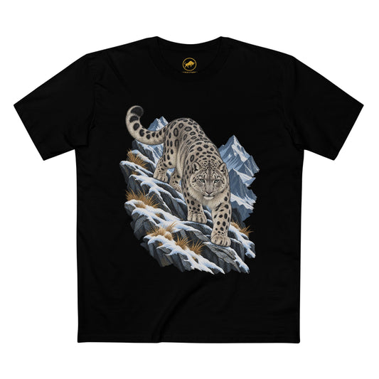 Snow Leopard Shirt, Himalayan Mountain Wildlife Tee, Big Cat Lover and Nature Gift.
