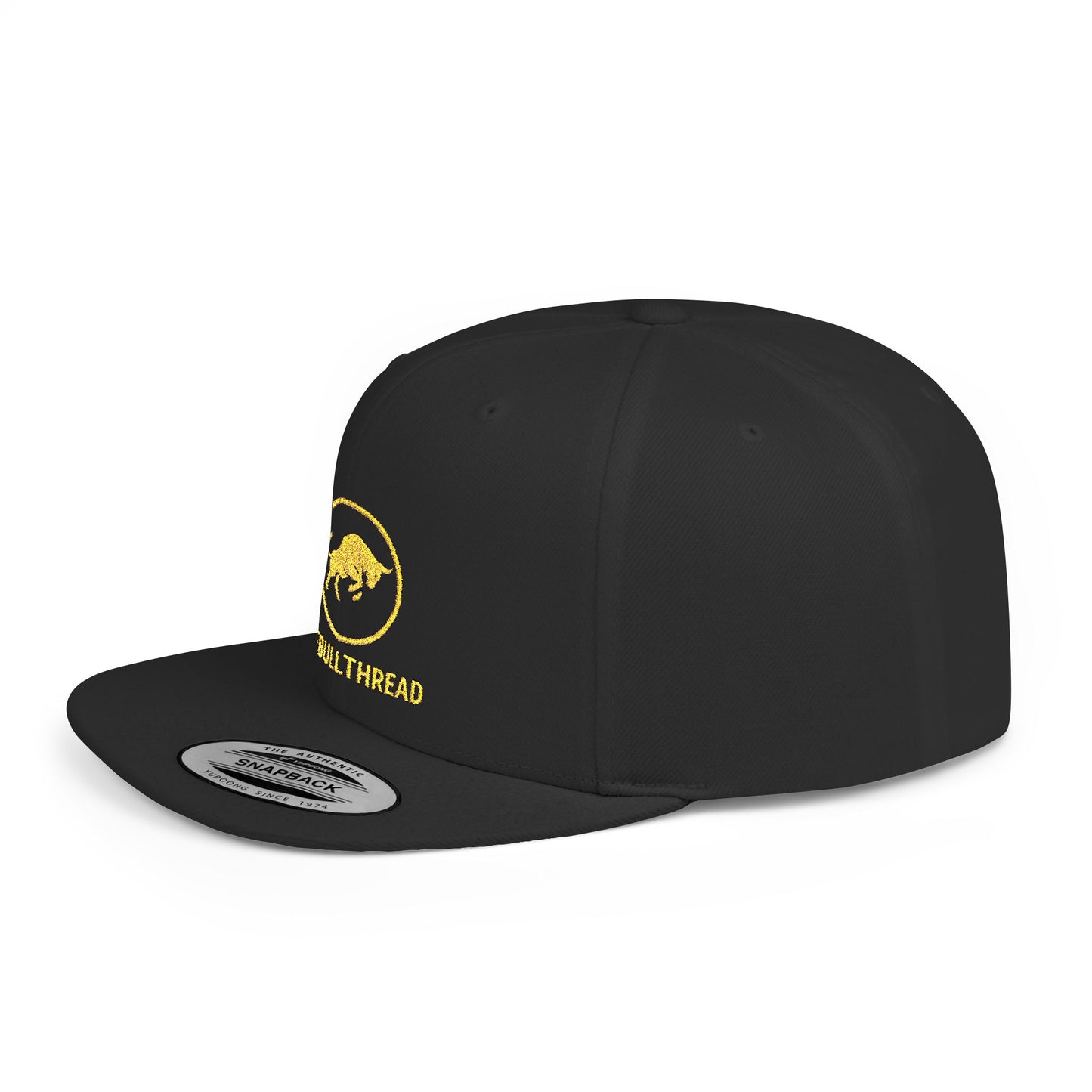 Premium Embroidered Snapback Hat - 6089M Flat-Bill Crypto Cap by TheBullThread