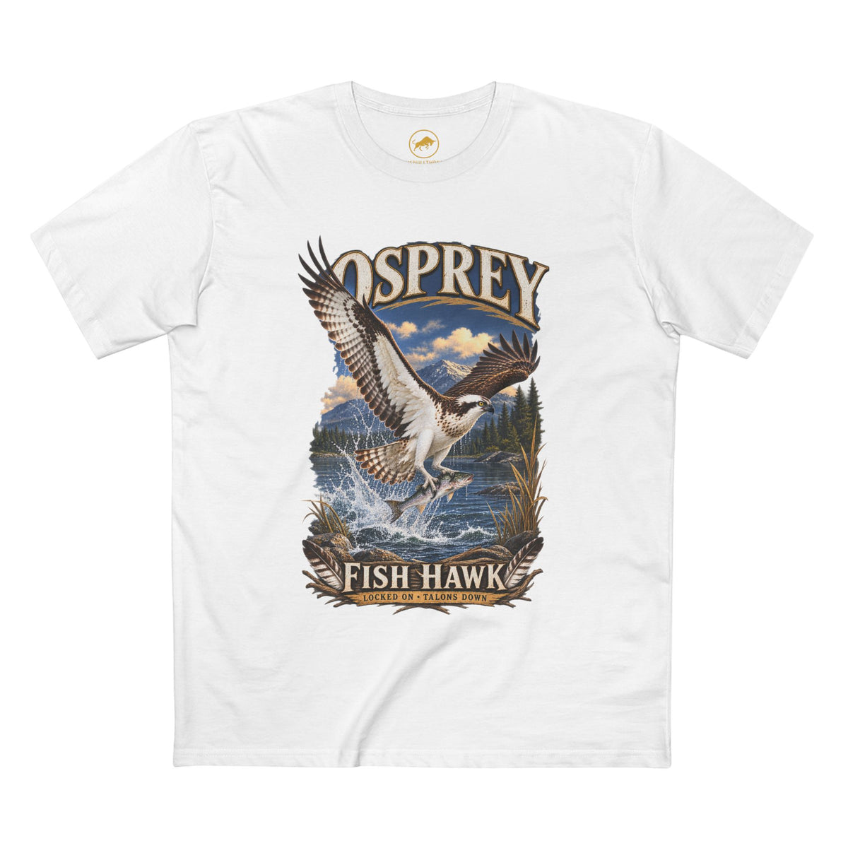 Osprey Fishing T-Shirt: Fish Hawk Bird of Prey Wildlife Graphic Tee