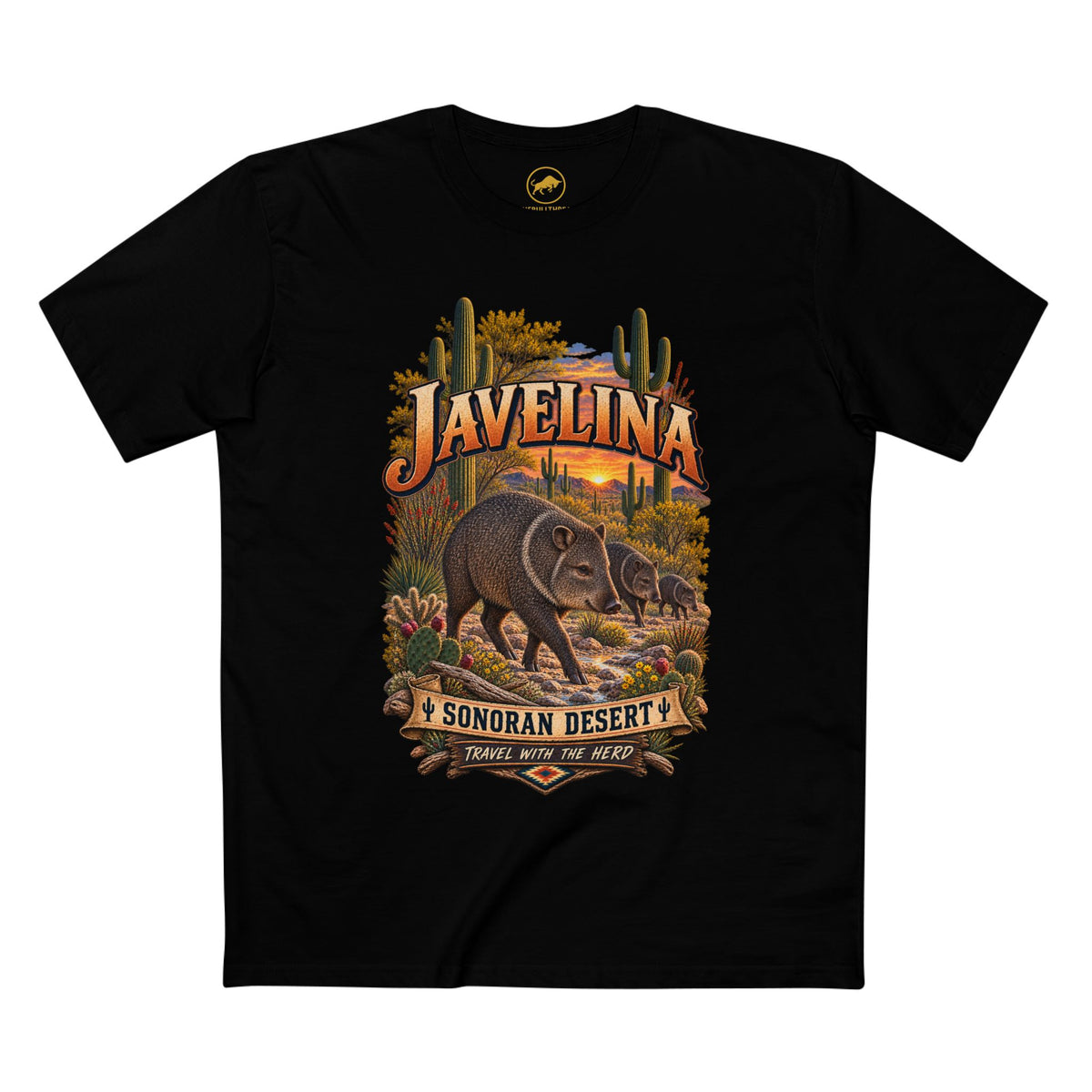 Javelina Shirt, Collared Peccary Sonoran Desert Arizona Southwest Wildlife Graphic.