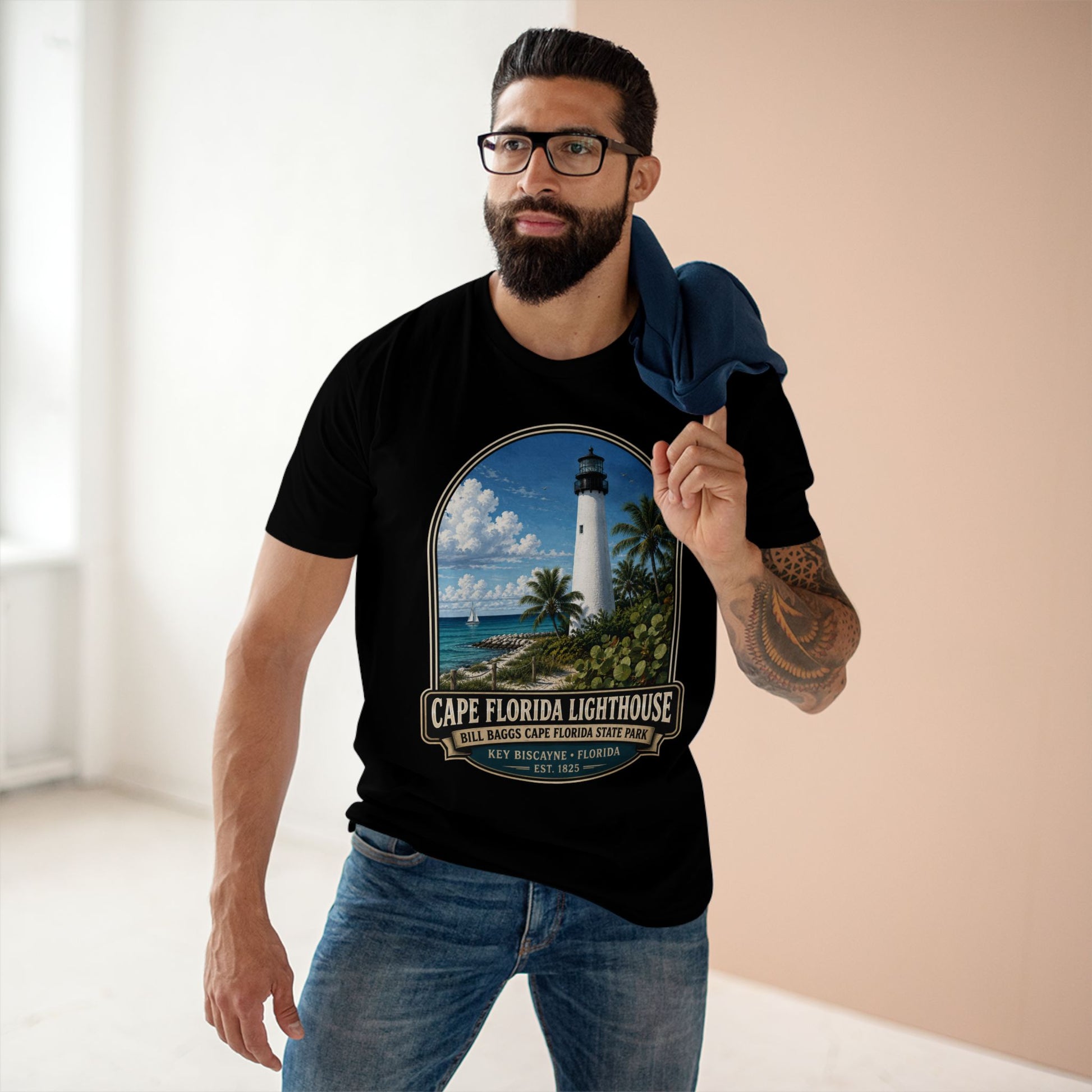 Cape Florida Lighthouse Shirt, Key Biscayne Florida Tee, Bill Baggs State Park Shirt, Vintage Coastal Lighthouse Gift.