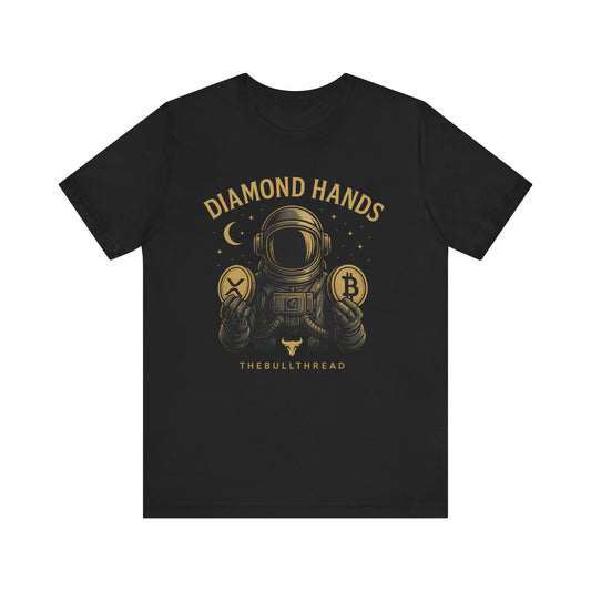 Premium Space Crypto T-Shirt – Bitcoin XRP Astronaut Diamond Hands Design by TheBullThread