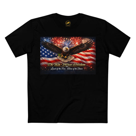2026 USA 250 - Year Anniversary Shirt - Premium AS Colour 5001 - Patriotic Eagle & Flag Tee - Fourth of July Semiquincentennial Gift
