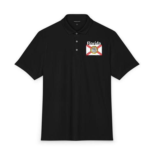 Premium Embroidered Florida Polo Shirt | Coastal Florida Golf Polo | Sunshine State Marina Shirt | Luxury Beach Polo | Florida Flag Polo.