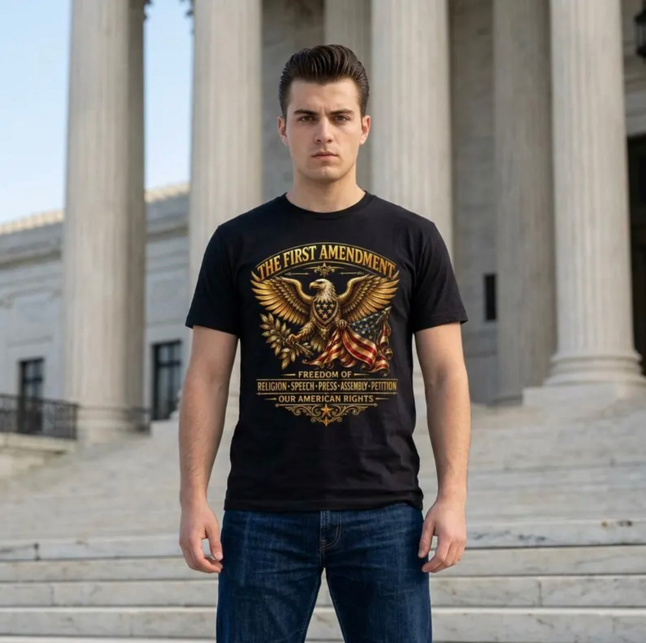 First Amendment Shirt, Patriotic Eagle Tee, Freedom Of Speech Shirt, Constitution Shirt, American Rights USA Tee.