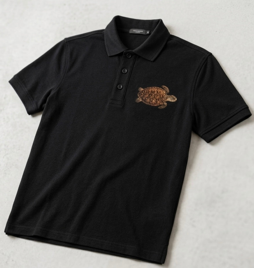 Premium Embroidered Loggerhead Sea Turtle Polo Shirt | Luxury Coastal Golf Polo Florida Ocean Lifestyle Shirt Mercer+Mettle Performance Polo.