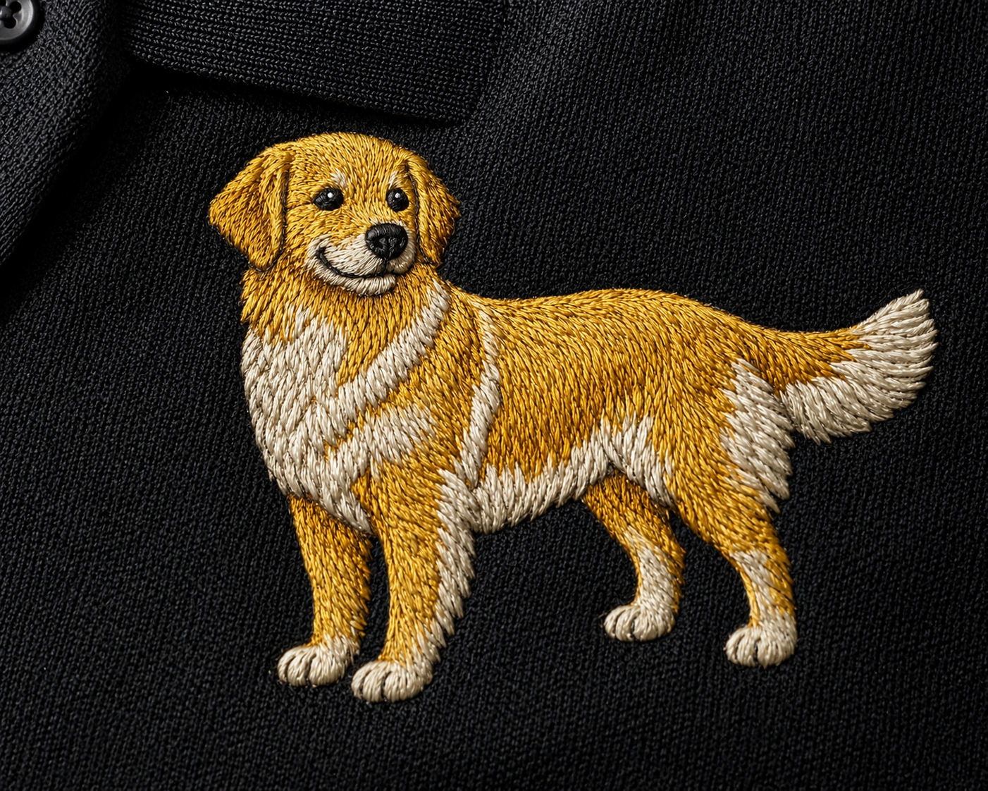 Golden Retriever Dog Premium Polo, Premium Embroidered Mercer+Mettle Polo, Golf Shirt, Dog Lover Gift, Performance Polo, Black Polo.