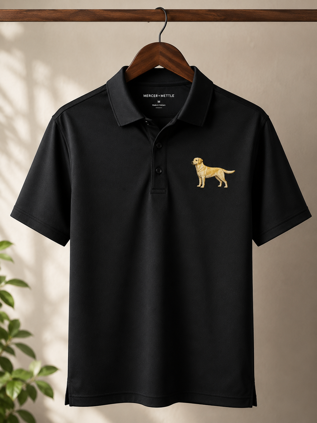 Labrador Dog Premium Polo | Premium Embroidered Mercer+Mettle Polo | Black Performance Golf Shirt | Labrador Retriever Gift | Dog Lover Polo.