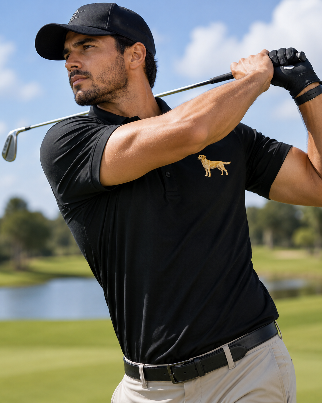 Labrador Dog Premium Polo | Premium Embroidered Mercer+Mettle Polo | Black Performance Golf Shirt | Labrador Retriever Gift | Dog Lover Polo.