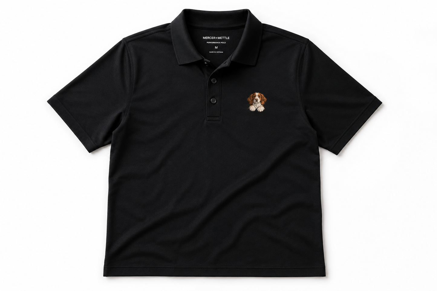 Brittany Spaniel Dog Premium Polo | Mercer+Mettle Performance Golf Shirt | Embroidered Brittany Dog Gift for Men & Women