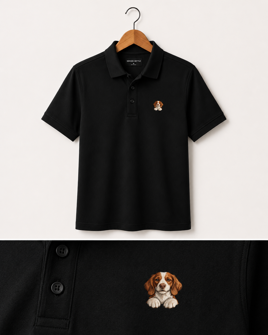 Brittany Spaniel Dog Premium Polo | Mercer+Mettle Performance Golf Shirt | Embroidered Brittany Dog Gift for Men & Women