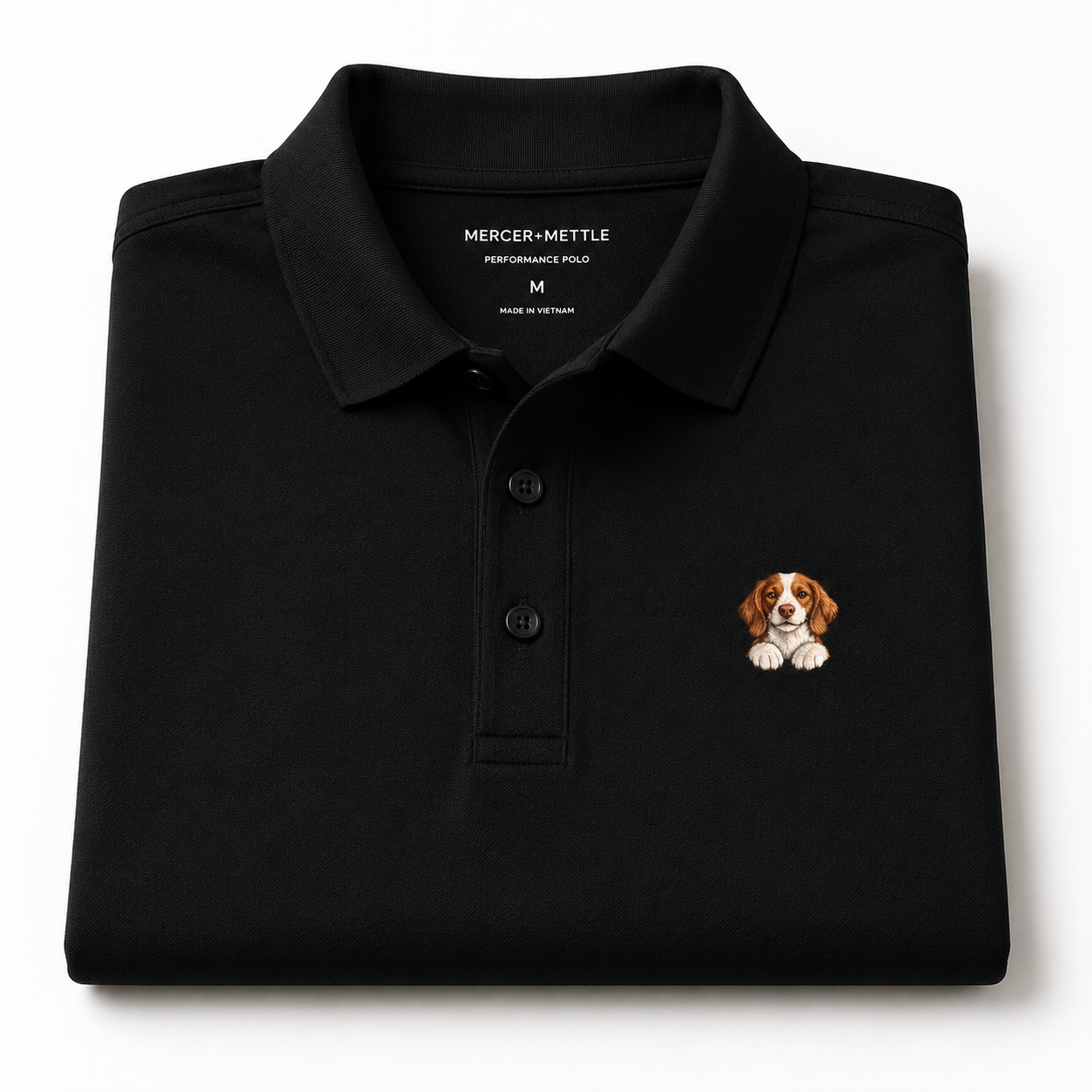 Brittany Spaniel Dog Premium Polo | Mercer+Mettle Performance Golf Shirt | Embroidered Brittany Dog Gift for Men & Women
