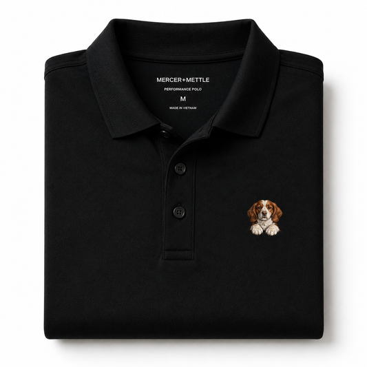 Brittany Spaniel Dog Premium Polo | Mercer+Mettle Performance Golf Shirt | Embroidered Brittany Dog Gift for Men & Women