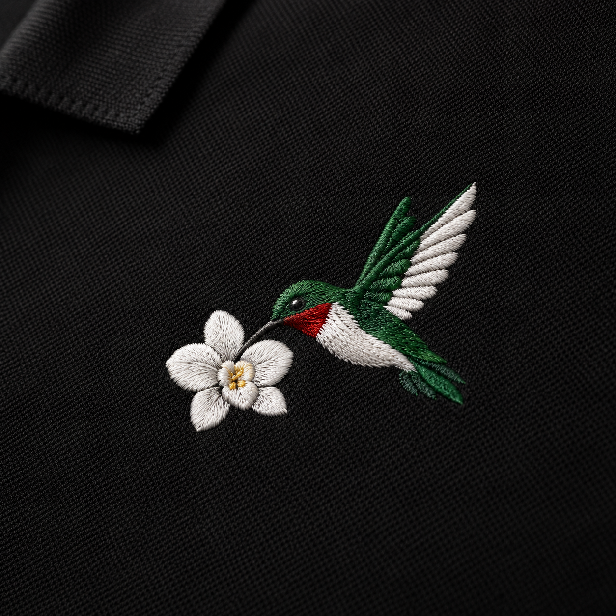 Hummingbird Premium Polo, Bird Polo, Mercer + Mettle Performance Polo, Ruby-Throated Hummingbird Embroidered Golf Shirt, Gift.