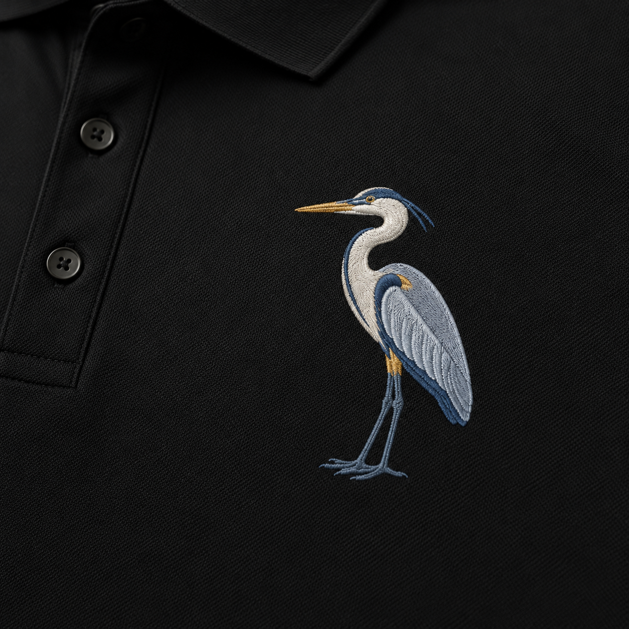 Great Blue Heron Premium Polo, Bird Polo, Mercer + Mettle Performance Golf Shirt, Embroidered Coastal Wildlife Polo, Lover Gift.