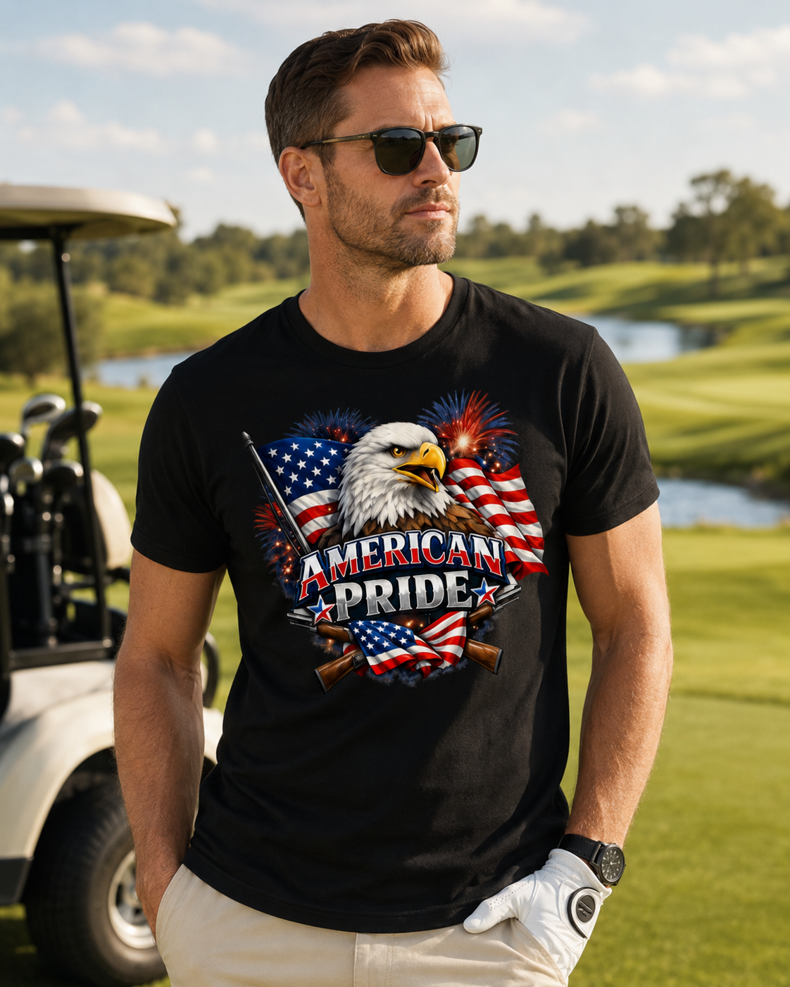 American Pride Bald Eagle AS Colour 5001 Tee, Premium Patriotic USA Shirt