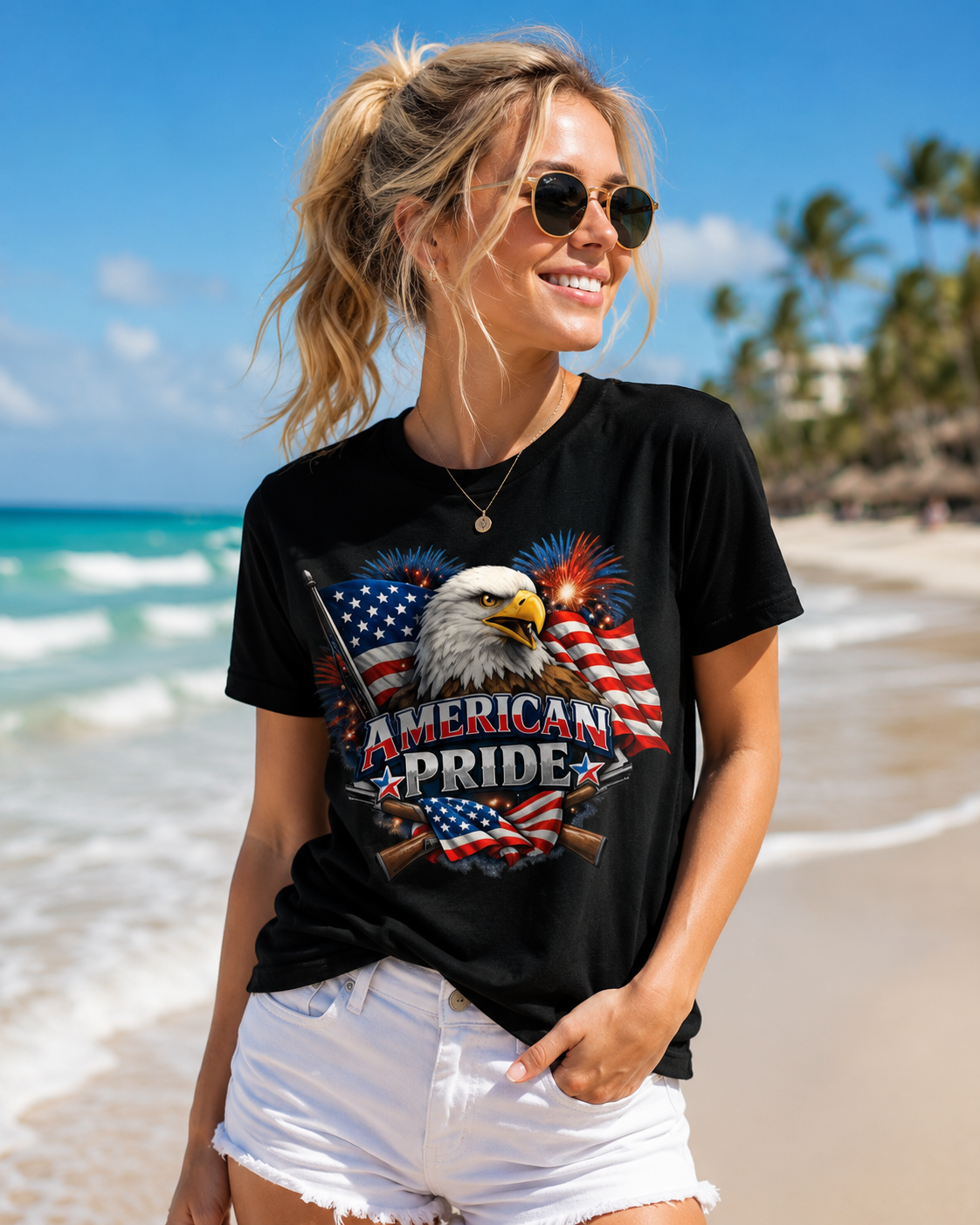 American Pride Bald Eagle AS Colour 5001 Tee, Premium Patriotic USA Shirt